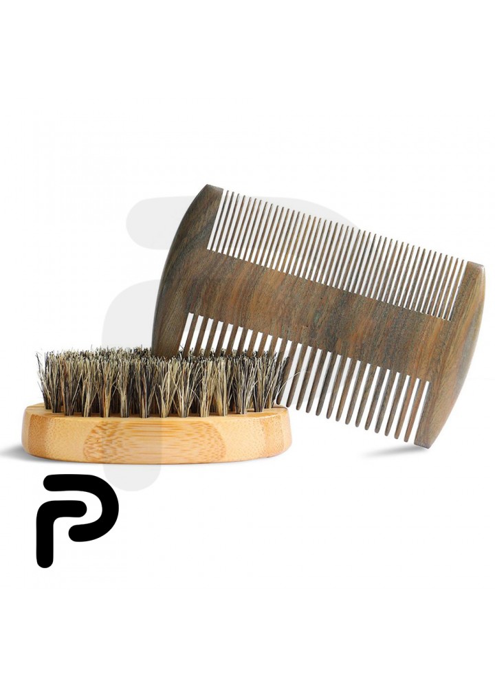 Beard Brush and Beard Comb kit for Men Grooming